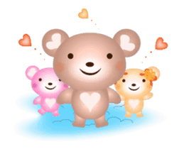 Lovely Heart bear to move sticker #13190410