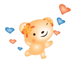Lovely Heart bear to move sticker #13190417