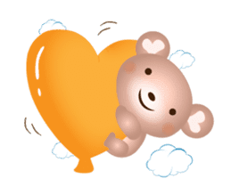 Lovely Heart bear to move sticker #13190423