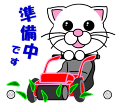 A white cat which plays golf sticker #13190609