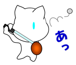 A white cat which plays golf sticker #13190613