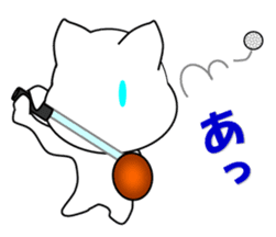 A white cat which plays golf sticker #13190613