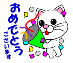 A white cat which plays golf sticker #13190624
