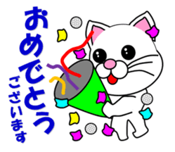 A white cat which plays golf sticker #13190624