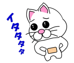 A white cat which plays golf sticker #13190630