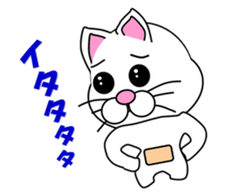 A white cat which plays golf sticker #13190630