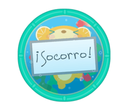 Spanish aquarium bear! sticker #13192098