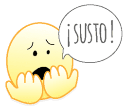 Yellow faces of expressions and texts sticker #13192295