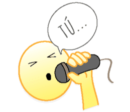 Yellow faces of expressions and texts sticker #13192306