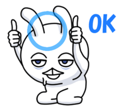 Sleepy white rabbit sticker #13192370