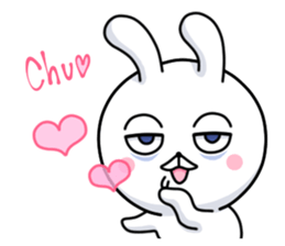 Sleepy white rabbit sticker #13192372