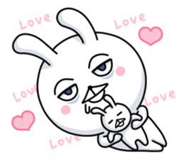 Sleepy white rabbit sticker #13192373