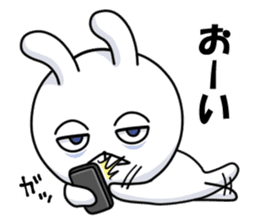 Sleepy white rabbit sticker #13192380