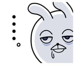 Sleepy white rabbit sticker #13192384