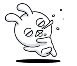 Sleepy white rabbit sticker #13192389