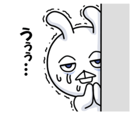 Sleepy white rabbit sticker #13192391