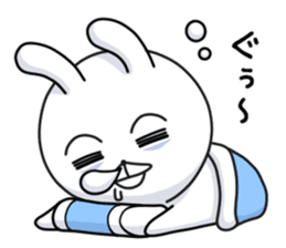 Sleepy white rabbit sticker #13192404