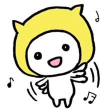 Girl is wearing a hat of the cat 's ear sticker #13195655