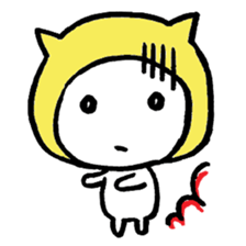 Girl is wearing a hat of the cat 's ear sticker #13195657