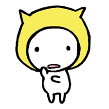 Girl is wearing a hat of the cat 's ear sticker #13195658