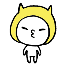 Girl is wearing a hat of the cat 's ear sticker #13195659