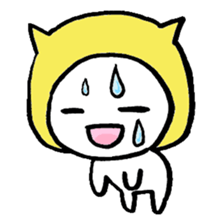 Girl is wearing a hat of the cat 's ear sticker #13195660