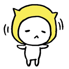 Girl is wearing a hat of the cat 's ear sticker #13195664