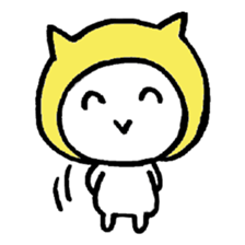 Girl is wearing a hat of the cat 's ear sticker #13195667