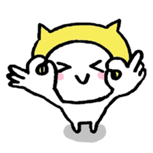 Girl is wearing a hat of the cat 's ear sticker #13195668