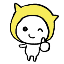 Girl is wearing a hat of the cat 's ear sticker #13195669