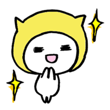 Girl is wearing a hat of the cat 's ear sticker #13195671