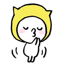 Girl is wearing a hat of the cat 's ear sticker #13195673