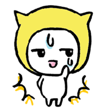 Girl is wearing a hat of the cat 's ear sticker #13195674