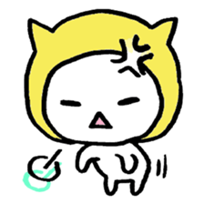Girl is wearing a hat of the cat 's ear sticker #13195676