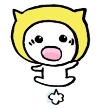 Girl is wearing a hat of the cat 's ear sticker #13195681