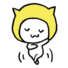 Girl is wearing a hat of the cat 's ear sticker #13195685