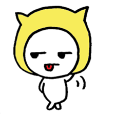 Girl is wearing a hat of the cat 's ear sticker #13195686