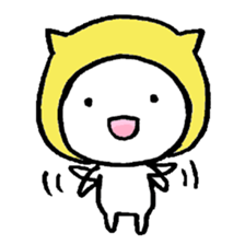 Girl is wearing a hat of the cat 's ear sticker #13195691