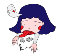 Daily life of the girl with tiny eyes sticker #13196741