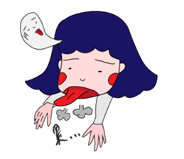Daily life of the girl with tiny eyes sticker #13196741