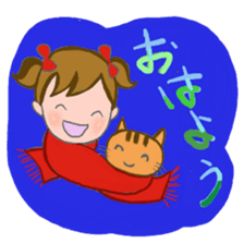 Cat and girl part 11 sticker #13202830