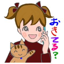Cat and girl part 11 sticker #13202832