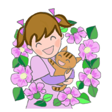 Cat and girl part 11 sticker #13202843