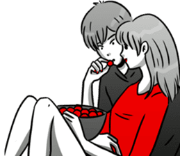 Manga couple in love 5 sticker #13208596