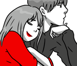 Manga couple in love 5 sticker #13208602