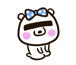 A white bear conveys an obedient feeling sticker #13213039