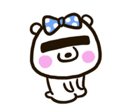 A white bear conveys an obedient feeling sticker #13213039