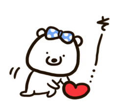A white bear conveys an obedient feeling sticker #13213042