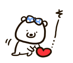A white bear conveys an obedient feeling sticker #13213042