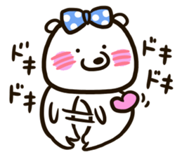 A white bear conveys an obedient feeling sticker #13213043